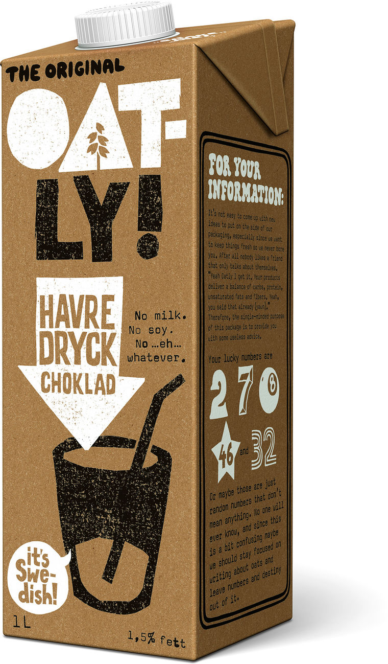Oatly Swedish Oat Drink - Chocolate (1 lt/pack)(vegan) Oatly Swedish Oat Drink - Chocolate (1 lt/pack)(vegan)
